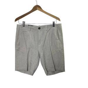 Wallin & Bros Beige Linen Blend Beige Flat Front 8.5" Shorts Men's Size 33